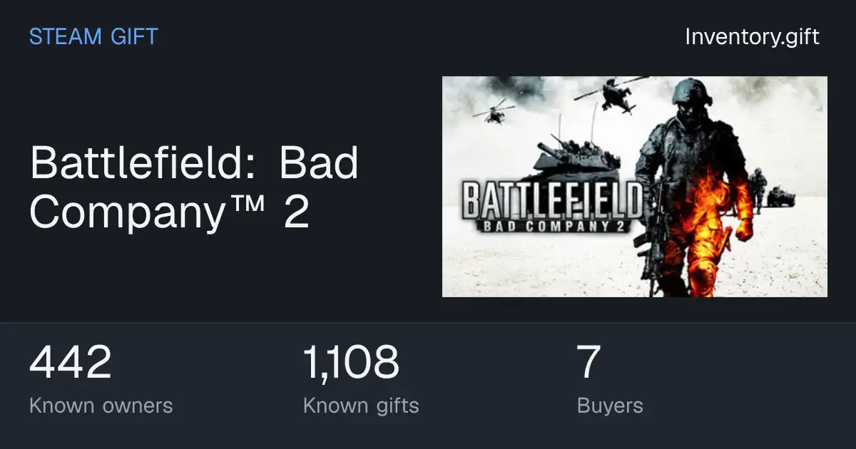 Battlefield: Bad Company™ 2 Steam Gift · Inventory.gift
